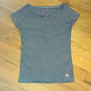Abercrombie girls black and white striped shirt size 7/8